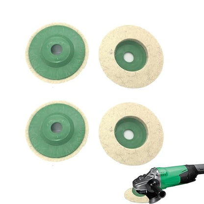 4Pcs 4 Inch Wool Polishing Wheel Disc Pad Ultimate Power Buffing for 100 Angle Grinder Polishing Kit Metal and Stainless Steel Wheels Buffing Disc Buffing Polishing Buffer Bore Dia