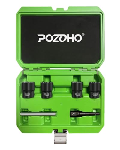 Lug Nut Removal Tool, 6-Piece 1/2-inch Drive Impact Twist Socket Set, Easy Out Stripped, Rounded, Damaged Bolts & Studs, PTM03006 - size: 6-Piece