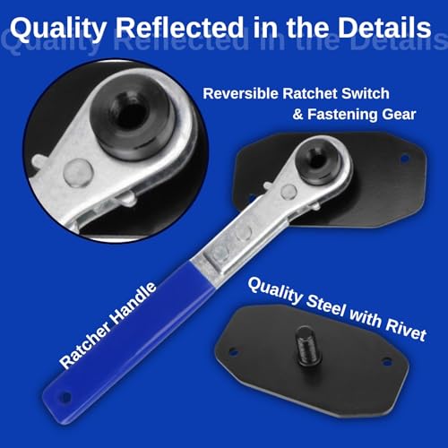 Brake Caliper Piston Compression Tool with 4 Heavy Duty Caliper Hooks and Gloves, 4-in-1 Universal 360 Ratcheting System for Single Twin Quad Piston Car Brake Repair
