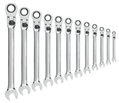 GEARWRENCH 12 Pc. 12 Pt. XL Locking Flex Head Ratcheting Combination Wrench Set, Metric - 85698 - size: 12 Pc. 12 Pt.