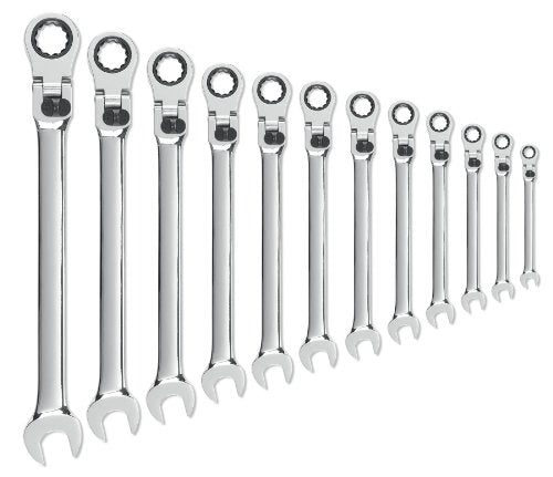 GEARWRENCH 12 Pc. 12 Pt. XL Locking Flex Head Ratcheting Combination Wrench Set, Metric - 85698 - size: 12 Pc. 12 Pt.