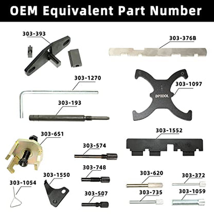 DPTOOL Engine Timing Tool Kit for Ford 1.4 1.5 1.6 1.8 2.0 Ecoboost 2.3 2.5 | for Mazda Camshaft Flywheel Locking Tools 1.6 Ti-VCT 1.5/1.6 VVT Cam Holding Tool 303-1097 303-1550 303-1556 303-1552 303-651 - size: 18PCS