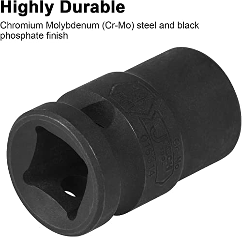 Jetech 3/8 Inch Drive 8mm Standard Impact Socket, Heat-Treated Chrome Molybdenum Alloy Steel, 6-Point Design, Metric, Anti-Rust Finish for Pneumatic & Electric Impact Wrench - size: 8mm