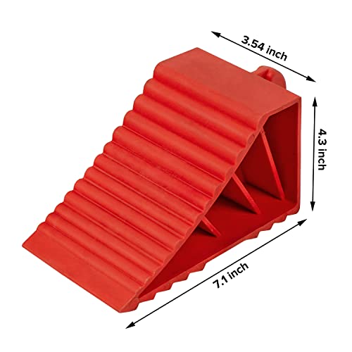Wheel Chocks ABS Plastic Heavy Duty, Tire Chocks for Travel Trailers, RV, Camper, and Trucks 2-Pack, Red - color: red 2-pack