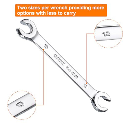 HARFINGTON Flare Nut Metric Wrench 10mm x 12mm CR-V Mirror Polished Chrome Plating Metric Wrench for DIY Hand-making Automotive Repairs and Household Maintenance - size: 10mm x 12mm