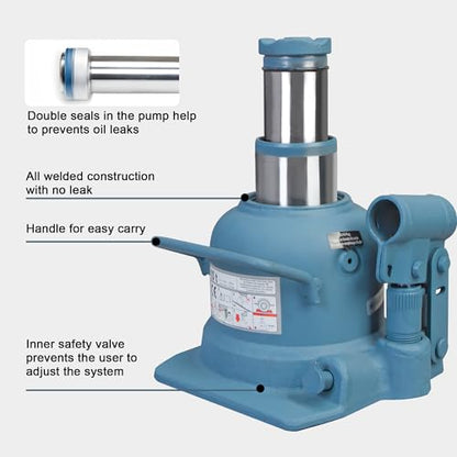 Big RED 10 Ton (20,000 LBs) Torin Double Ram Low Profile Welded Bottle Jack for Car Auto Repair and House Lift, ATH810002R - size: 10 Ton (20,000 LBs), style: Double Ram & Low Profile