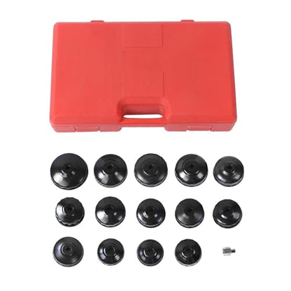 labwork 14Pcs Oil Filter Sleeve Cap Wrench Socket Tool Set 3/8 inch Drive Oil Socket