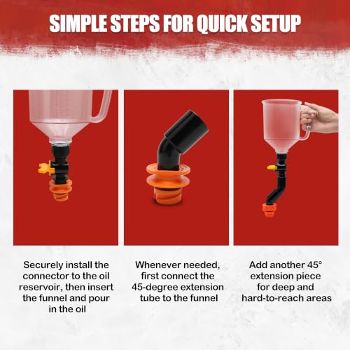 18Pcs No-Spill Engine Oil Funnel Kit, 1.59QT/1.5L Automotive Oil Funnel Set | Spill-Proof, 12 Adapters, 2 Magnetic Trays, Elbow Fitting & Arrow Screen, Universal Fit for Ford, BMW, Audi, GM, Land Rover