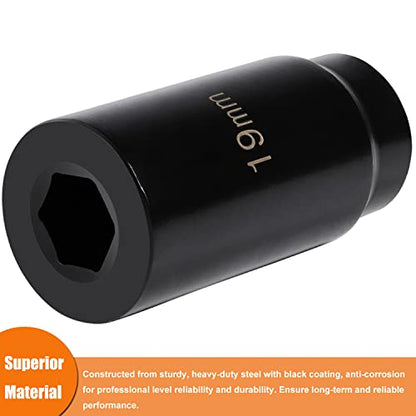 77080 Harmonic Balancer Socket Tool 19mm Fits for Honda Use with 1/2" drive & 50mm Crank Pulley Wrench Holder Crankshaft Pulley Removal Tool Fits for Honda Acura