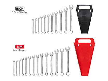 TEKTON Combination Wrench Set, 25-Piece | WCB92301 - size: 25-pc. (1/4-3/4 in., 6-19 mm), style: Holder