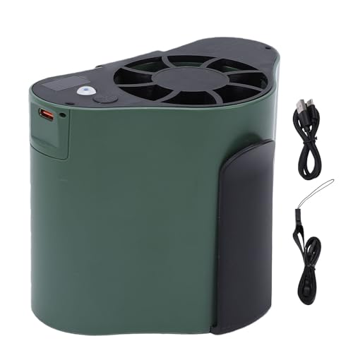SUNGOOYUE Other Mountaineering And Camping Equipment Fan, 12000Mah Rechargeable 6 Speeds Led Display Wearable Neck Fan With Emergency Light For Outdoor Camping Travel Work Portable Clip On (Green)