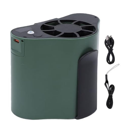 SUNGOOYUE Other Mountaineering And Camping Equipment Fan, 12000Mah Rechargeable 6 Speeds Led Display Wearable Neck Fan With Emergency Light For Outdoor Camping Travel Work Portable Clip On (Green)