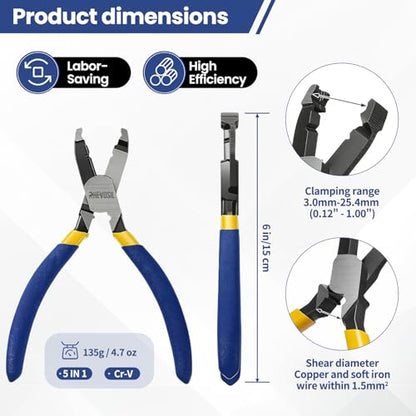 Multi-Function Screw Extractor Pliers, Non-Slip Screw Removal Tool, Extracts Stripped, Broken, Rusted Screws, Screw Pliers for Tightening, Loosening and Gripping Nuts and Bolts, Wire Cutting Function