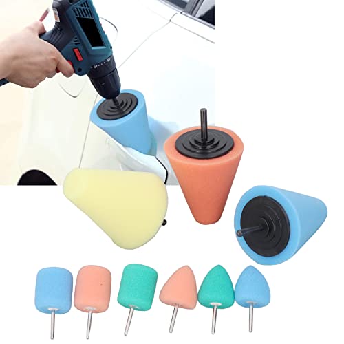 car polishing kit 9Pcs Reusable Sponge Polishing Cones Metal Polish Sponge Buffing Ball for Automotive Car Wheel Hub
