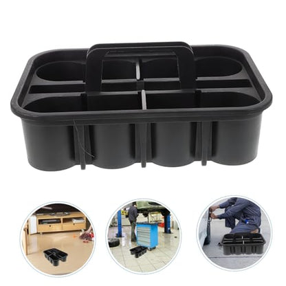 ULTECHNOVO Heavy-Duty Plastic Car Cleaning Tools Storage Basket with Handle Compartment Organizer for Car Detailing Portable Cleaning Bucket for Auto Maintenance and Household Use