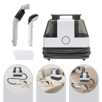 Upholstery Cleaner Machine 15KPa Portable Carpet Couch Deep Cleaner, Handheld Rug Spot Cleaner, Small Extractor Vacuum for Furniture Hand Held Sofa Shampooer for Car Seat Pet Stain (White)