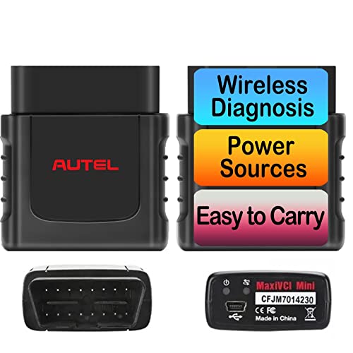 Autel MaxiVCI VCI Mini Wireless Bluetooth Diagnostic Vehicle Communication Interface Connector Compact Auto OBD2 Scanner for MK808BT MK808TS MX808TS MP808TS TS608 MS906S Oil Reset EPB BMS SAS TPMS