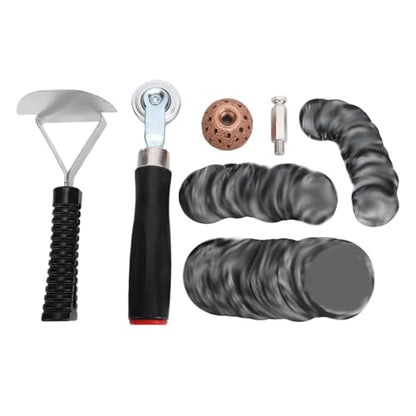 POCREATION Automotive Tyre Repair Stitcher Tool Kit with Tire Patches and Non Slip Roller for Efficient Puncture Repairs