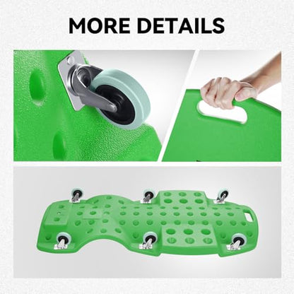 Auto Dynasty 47 Inches Mechanic Creeper, Automotive Garage Repair Low Profile Under Car Rolling Creeper with Padded Headrest, Plastic, Green - color: Green