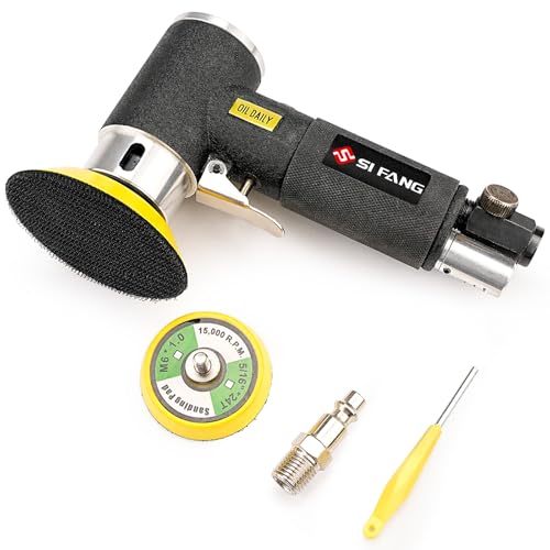 SI FANG 2'' 3'' Mini Orbital Air Sander High Speed Random Orbital Sander Detail Sanders for Auto Body Work, Latest Stable Version - style: Air Sander Only