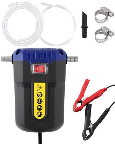 12V 80W Engine Oil Extractor Pump, Electric Oil Pump for Car Oil Change, Car Fluid Pump for Motor Oil, Gear Oil, Transmission Fluid Transfe, Blue - color: Blue