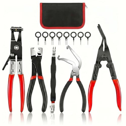 6Pcs Electrical Disconnect Pliers Set Automotive Electrical Connector Removal Tool High-carbon Steel Professional Hose Clamp Kit with Terminal Removal Tool Ideal for Automotive Repairs in Tight Spaces