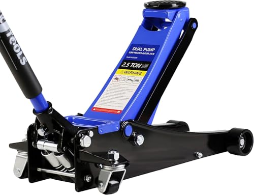 2.5 Ton Low Profile Floor Jack, Heavy Duty Steel Racing Floor Jack with Dual Pistons Quick Lift Pump, Lifting Range 3.5"-19.5", Hydraulic Professional Car Jacks 2.5 Ton/5000 LBS Capacity, Blue - color: Blue - 2.5 Ton(Dual Pump), Lift 3.5"-19.5"