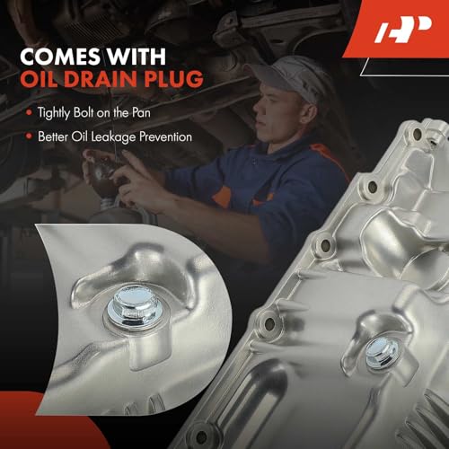 A-Premium Engine Oil Pan Sump with Drain Plug Compatible with Ford Escape 2005-2008, Focus 2003-2007 & Mazda 6 2003-2005, Tribute 2005-2008 & Mercury Mariner 2005-2008, 2.3L