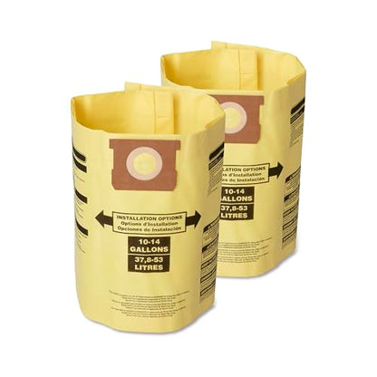 CRAFTSMAN CMXZVBE3877 10-14 Gal. Wet Dry Shop Vacuum Dust Collection Bags | For Fine Dust, Fits Most 10 to 14 Gallon Shop Vacuums, Collects Dry Fine Debris, Reduces Cleanup Time, 2-Pack - style: 10-14 Gallon Fine Dust