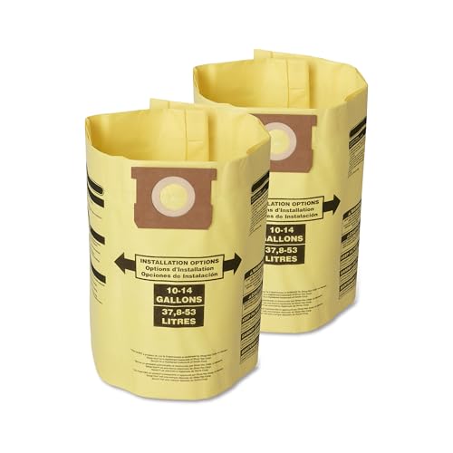 CRAFTSMAN CMXZVBE3877 10-14 Gal. Wet Dry Shop Vacuum Dust Collection Bags | For Fine Dust, Fits Most 10 to 14 Gallon Shop Vacuums, Collects Dry Fine Debris, Reduces Cleanup Time, 2-Pack - style: 10-14 Gallon Fine Dust