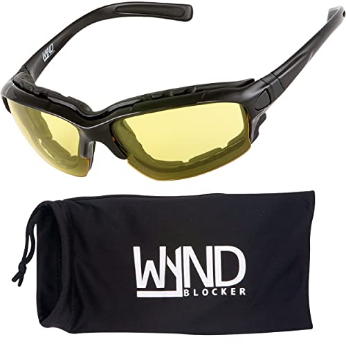 Motorcycle Riding Glasses Extreme Sports Wrap Sunglasses - color: Black | Yellow Night Driving