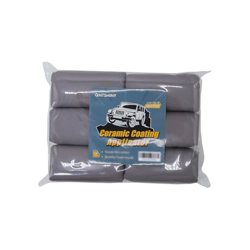 Microfiber Applicator Pad, Car Detailing Suede Sponge Applicator, 6Pcs Coating Sponge Pads for Cars, Ceramic Spray Coating, Applying Wax, Sealants & Other Conditioners-（6pcs）
