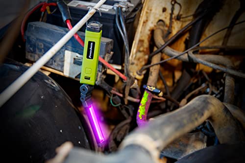 POWERSMITH Rechargeable Magnetic Work Light 600 LM Magnetic Light with Flood, Spot, UV Modes, and USB Output (PILB600UV) | 600/200 Lm, 395nm Uv, Foldable and Rotatable, 3.7V 2ah Battery, USB Out 5v/1a, Magnetic Base, 3-4 Hr Run