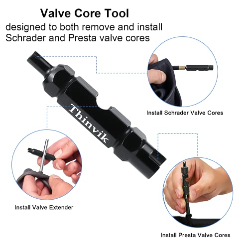 Thinvik Bike Tubeless Sealant Injector 3.5 oz/100ML | Syringe for Stans, No Tubes Sealant and Other sealants, Presta Schrader Valve Core Removal Tool