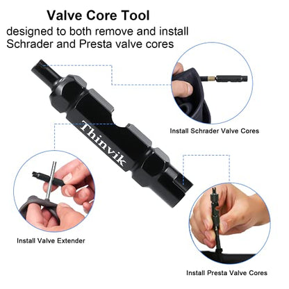 Thinvik Bike Tubeless Sealant Injector 3.5 oz/100ML | Syringe for Stans, No Tubes Sealant and Other sealants, Presta Schrader Valve Core Removal Tool