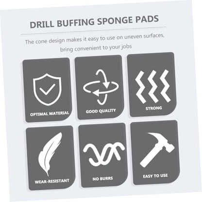 MAGICLULU 3Pcs Auto Wheel Polishing Sponge Cone for Car Detailing Hard to Reach Areas Durable Buffing Pads for Waxing Polishing Sealing for Cars Boats