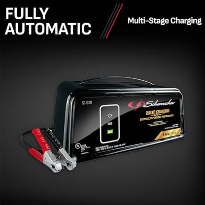 Schumacher Electric Battery Charger and Maintainer, SC1320, 3-in-1, Fully Automatic, 6 Amps, 6 Volt, 12 Volt, for Car, SUV, Truck, and Marine Batteries (Pack of 2) - size: No Size (Pack of 2)