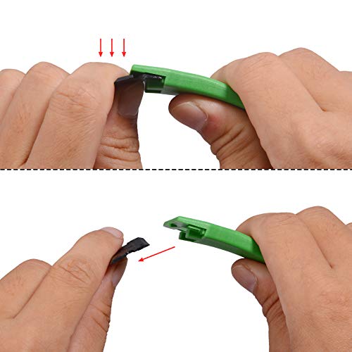 EHDIS 1.5" Plastic Razor Scraper with 10pcs Double Edged Plastic Blades for Removing Labels Stickers Decals on Glass Windows (Green) - color: Green