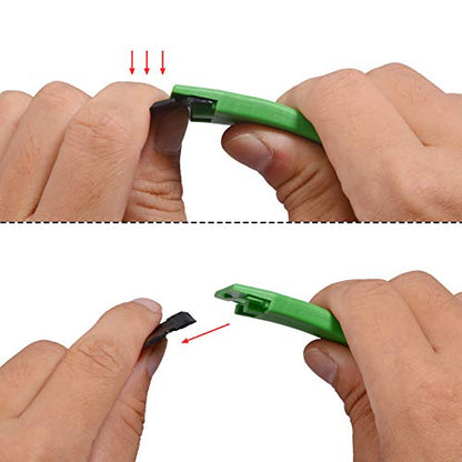 EHDIS 1.5" Plastic Razor Scraper with 10pcs Double Edged Plastic Blades for Removing Labels Stickers Decals on Glass Windows (Green) - color: Green