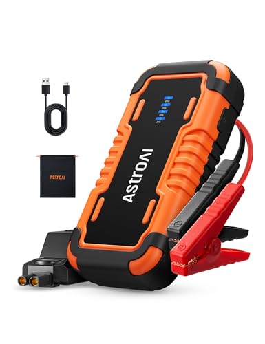 AstroAI P10 Car Battery Jump Starter, 5000A Portable Jump Starter Battery Pack for Up to 10L Gas & 8L Diesel Engines, 12V Lithium Jump Box, Auto Booster Pack with 3-Mode LED Lights & Jumper Cable - color: Orange - 5000A (P10)