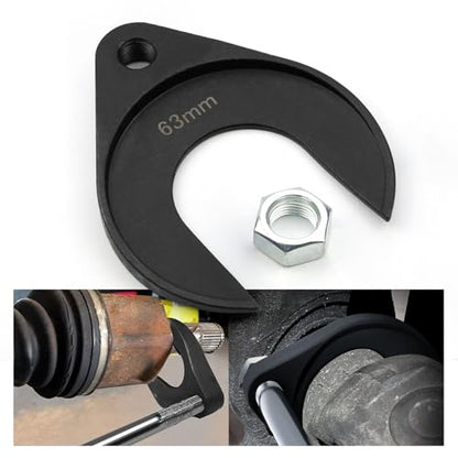 63mm Inner CV Axle Puller Removal Tool with Nut, Front Wheel Drive Axle Pulley Attachment, CV Joint Fork Adapter Fits Slide Hammers with 5/8"-18 Threads, CV Joint Axle Removing Tool - size: 63cm