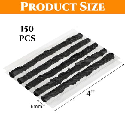 150 Pack Tire Repair Strings, 4 Inch Automotive Tool Tire Repair Plugs, Rubber Tire Patch Plug Tubeless Tire Sealant for Car, RV, SUV, ATV, Motorcycle, Truck,Tractor