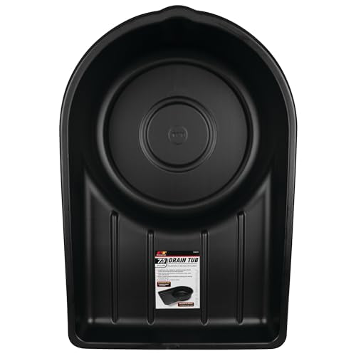 Performance Tool W4072 Black Extra Large Portable 7.5 Gallon Oil Drain Pan, (28.4 L) - style: 7.5 Gallon Plastic Oil Drain Pan
