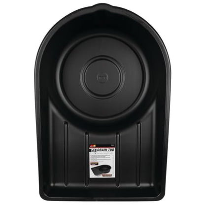 Performance Tool W4072 Black Extra Large Portable 7.5 Gallon Oil Drain Pan, (28.4 L) - style: 7.5 Gallon Plastic Oil Drain Pan