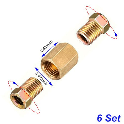 32.8Ft 3/16" Copper Coated Brake Line Kit With 28Pcs Fittings and 6 Threads Unions Flaring Tool Kit for Double & Single Flares