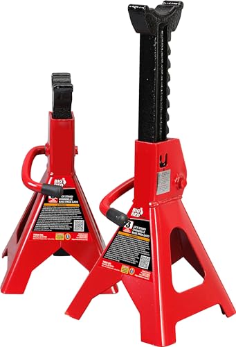 Big RED 3 Ton Heavy Duty Steel Jack Stands, Capacity Car Lifting Stand,1 Pair - size: 3 ton, style: Heavy Duty Steel