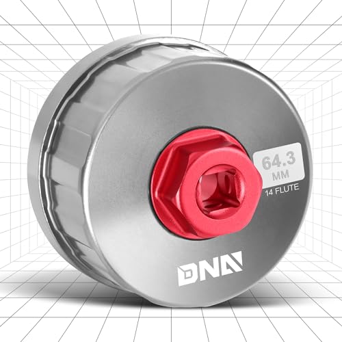 DNA MOTORING Oil Filter Wrench 64.3mm 14 Flute Filter Cap Socket Remover Tool Compatible with Toyota Lexus Scion, Precision CNC Machined Aluminum, TOOLS-00540