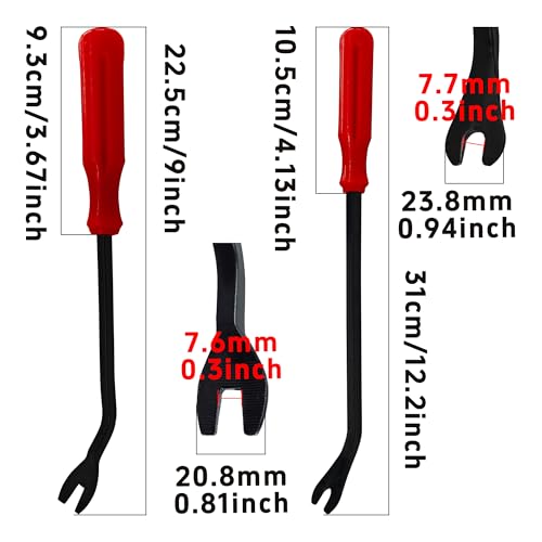 2PCS Plastic Fastener Remover Clip Removal Tool, Car Trim Removal Tool, Fastener Remover Pliers for Automotive Door Panels, Window Trim, Upholstery, Dashboard, Emblems - size: 9” + 12”