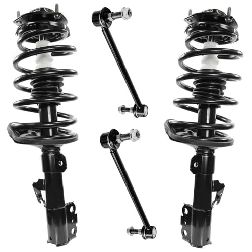 Detroit Axle - 4pc Front Struts Sway Bars for Toyota 2004 2005 2006 Sienna, Complete Struts with Coil Spring Assembly Stabilizer Sway Bar End Links Replacement Suspension Kit - size: 4QS54001/ sway kit