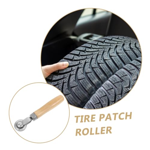PRETYZOOM 2pcs Tire Repair Roller Kit Wooden Handle Tire Patch Roller Tools for Cars Motorcycles Trucks for Puncture Repair and Flat Fixing